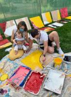 people and baby painting 